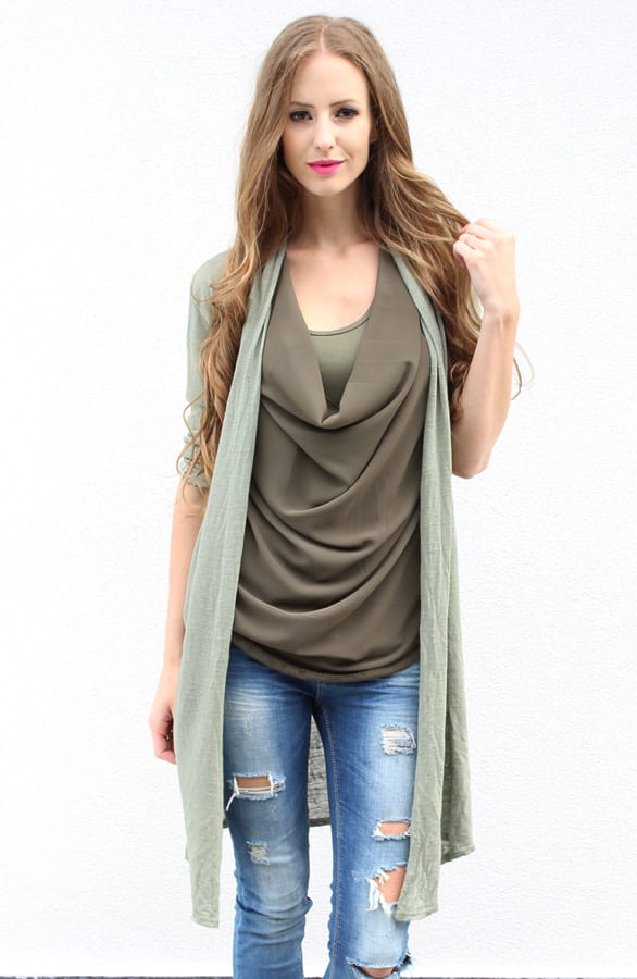 Cardigan Army Green – shoparchief, foto 2