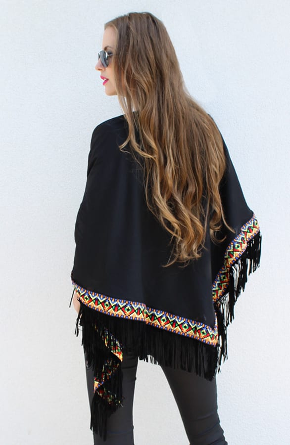 Aztec Fringes Black Scarf – shoparchief, foto 4