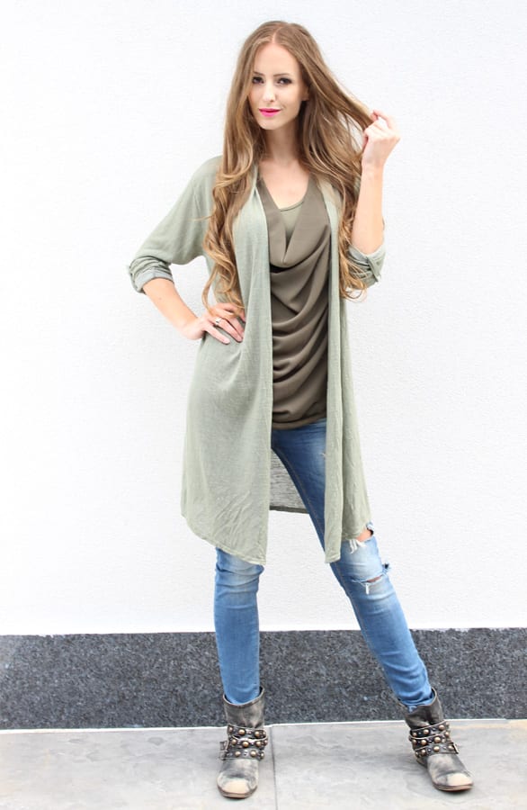 Cardigan Army Green – shoparchief, foto 3