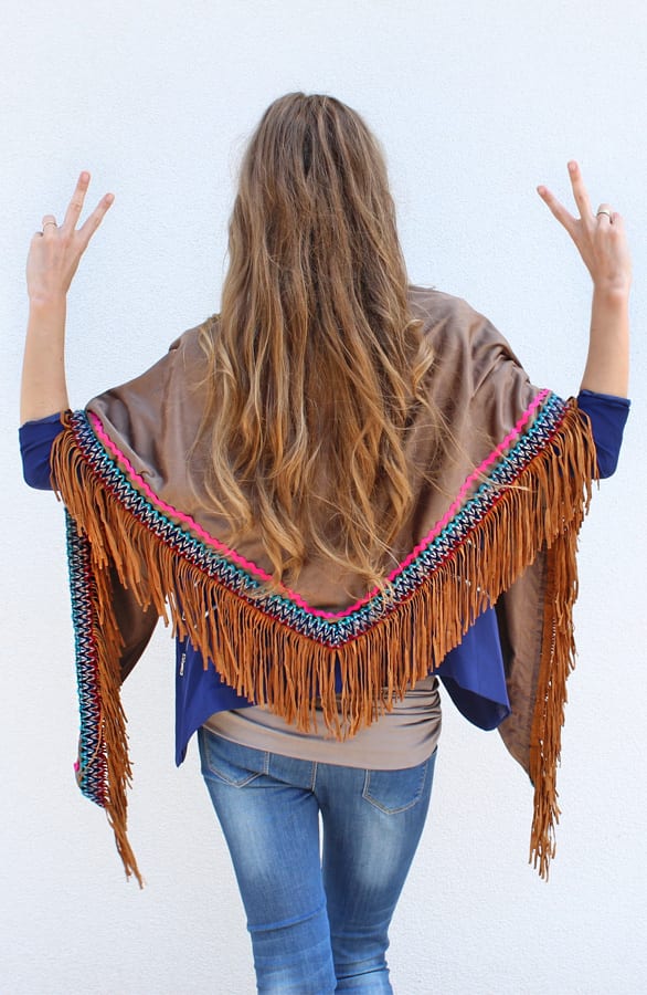 Boho Fringes Sjaal Taupe – shoparchief, foto 3