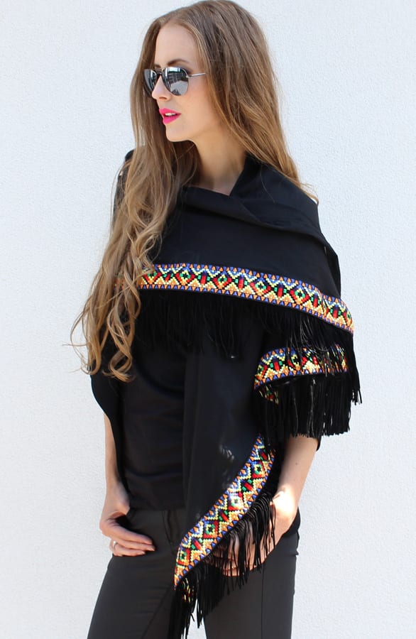Aztec Fringes Black Scarf – shoparchief, foto 3