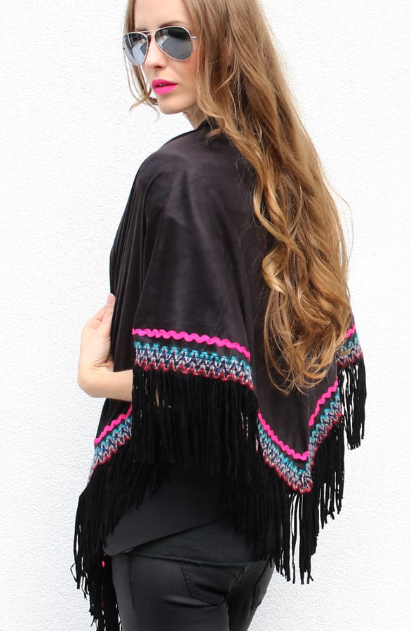 Boho Fringes Sjaal Black – shoparchief, foto 5