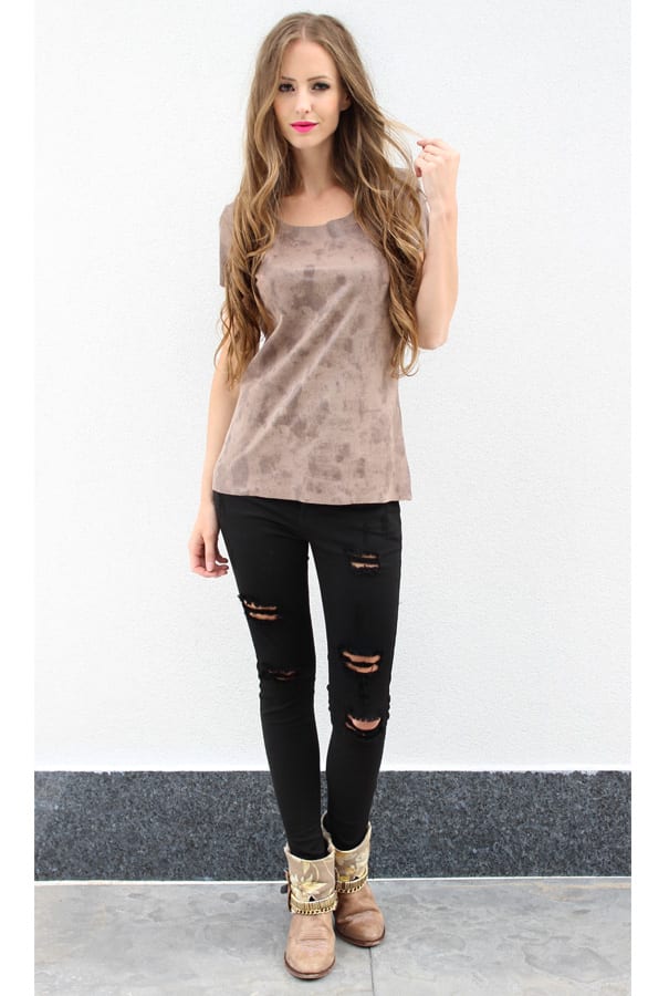 Suedine Top Luxury Taupe – shoparchief, foto 3