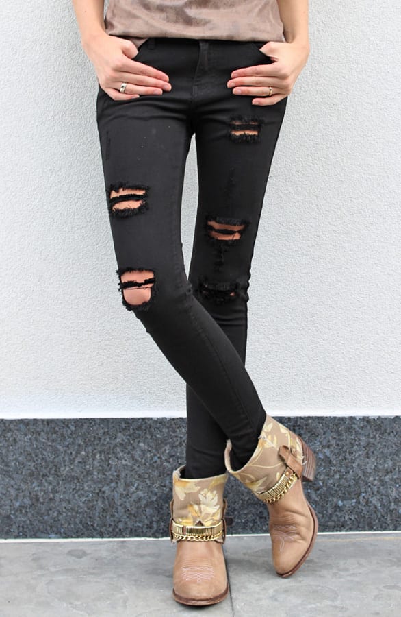 Ripped Jeans Black – shoparchief, foto 3