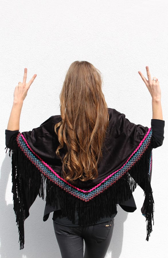 Boho Fringes Sjaal Black – shoparchief, foto 3