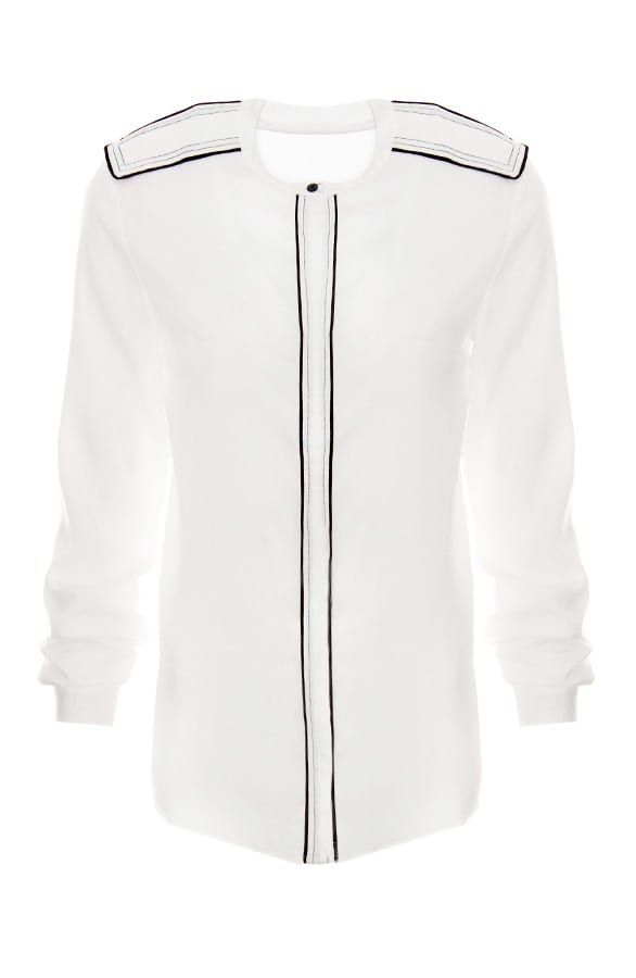 Creased Blouse White – shoparchief, foto 1