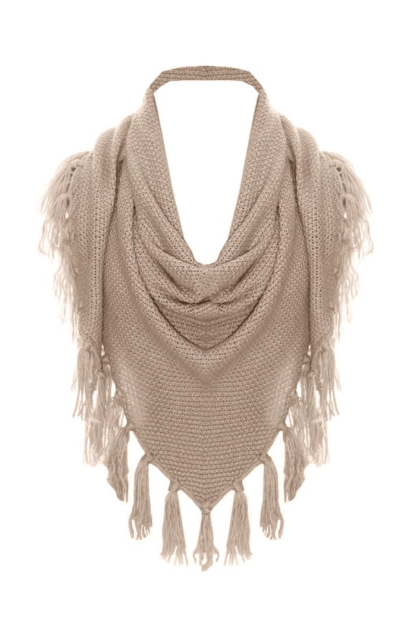 Fringe Sjaal Taupe – shoparchief, foto 1