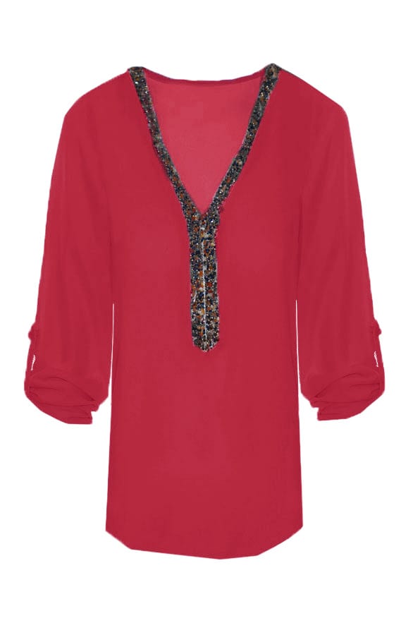 Gemstone Blouse Bordeaux – shoparchief, foto 1