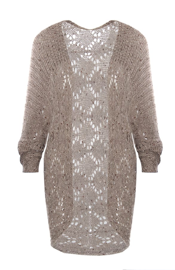 Knitted Cardigan Taupe – shoparchief, foto 1