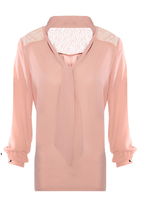 Leaf Blouse Lace Zalm – shoparchief, foto 1