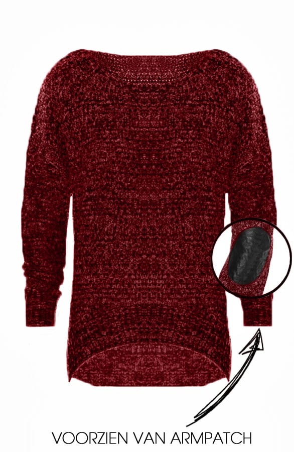 Patched Sweater Red – shoparchief, foto 1