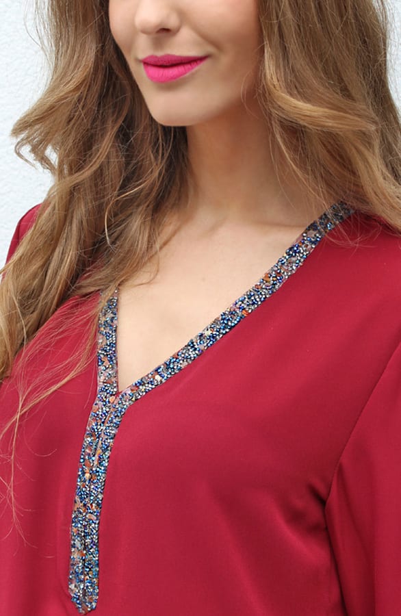 Gemstone Blouse Bordeaux – shoparchief, foto 5