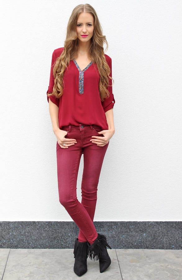 Gemstone Blouse Bordeaux – shoparchief, foto 6