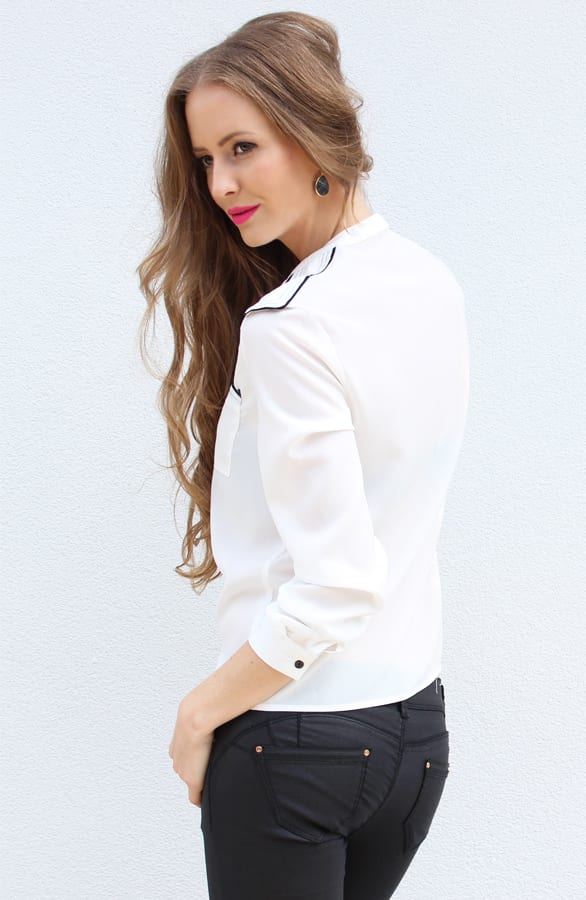 Creased Blouse White – shoparchief, foto 4