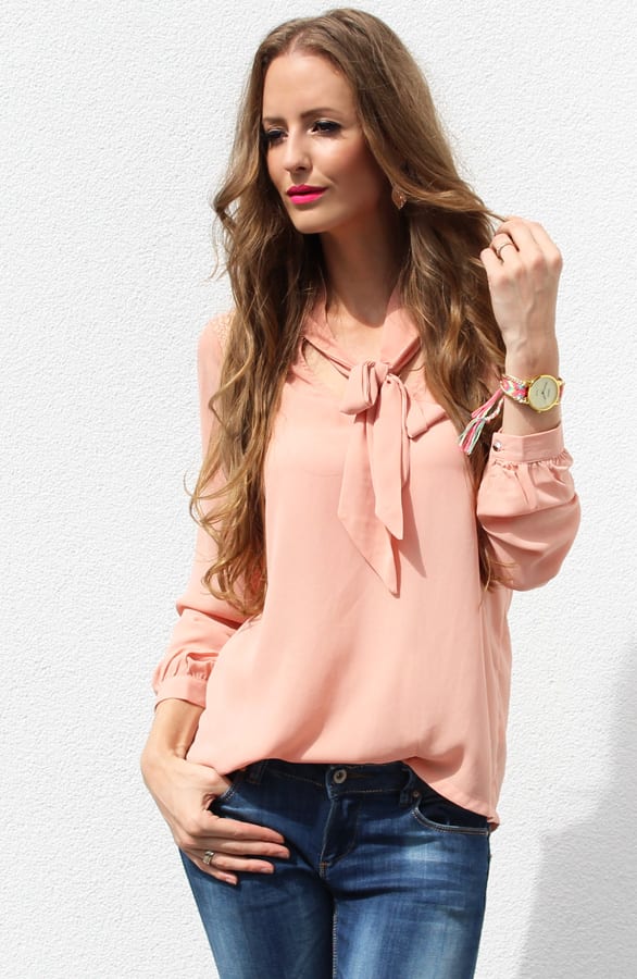 Leaf Blouse Lace Zalm – shoparchief, foto 4