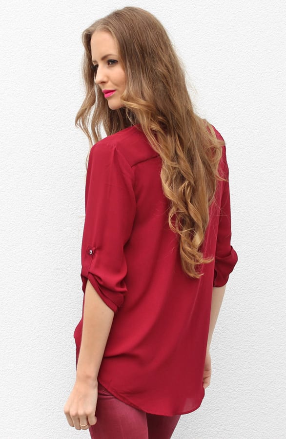 Gemstone Blouse Bordeaux – shoparchief, foto 4