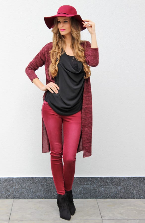 Long Cardigan Bordeaux – shoparchief, foto 6
