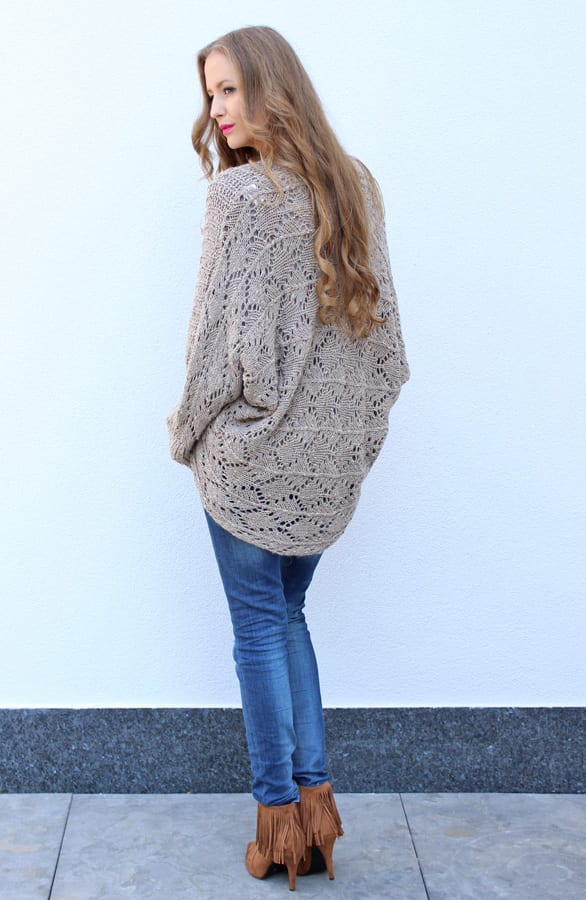 Knitted Cardigan Taupe – shoparchief, foto 4