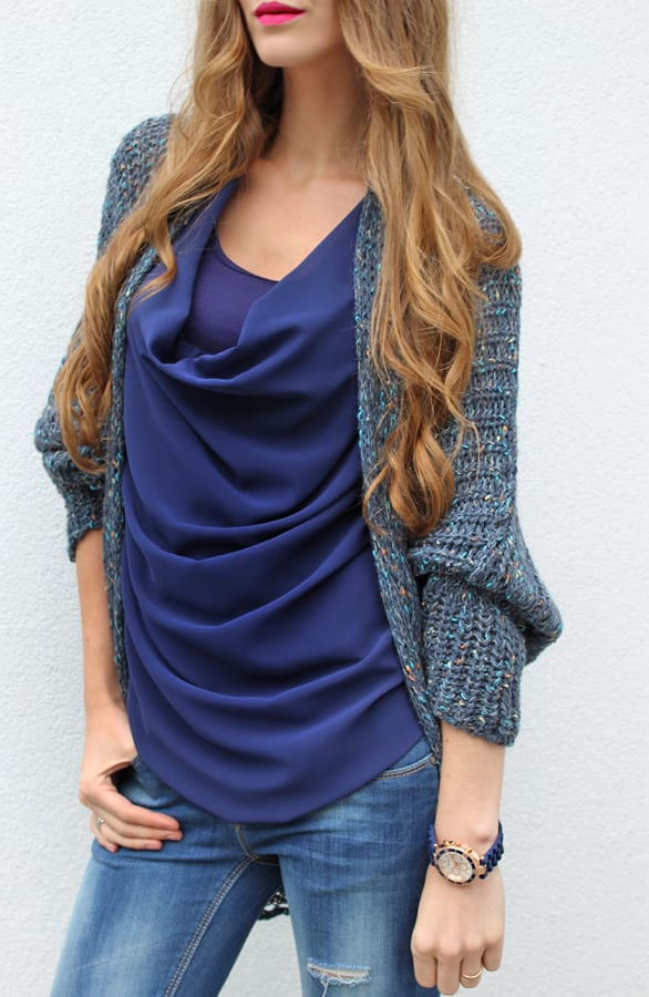 Knitted Cardigan Blue – shoparchief, foto 5