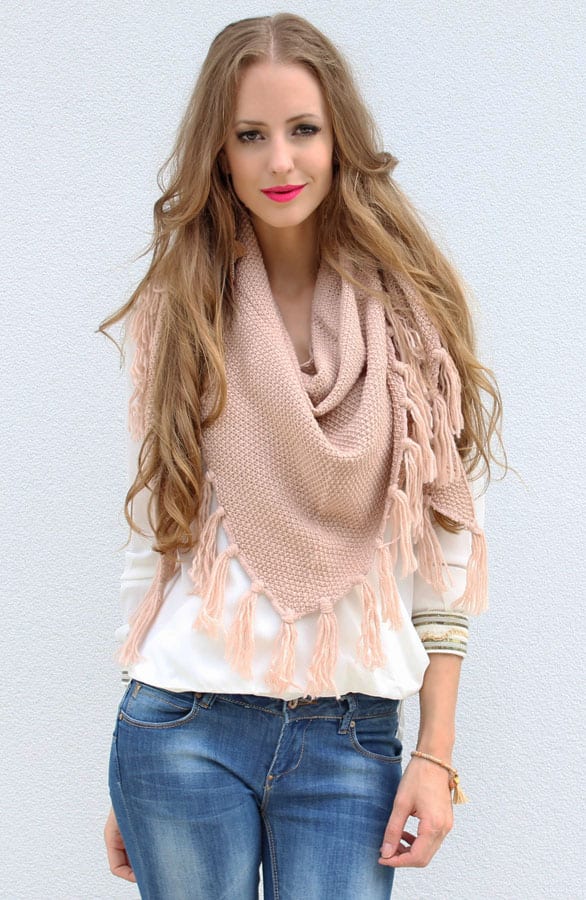 Fringe Sjaal Soft Pink – shoparchief, foto 2