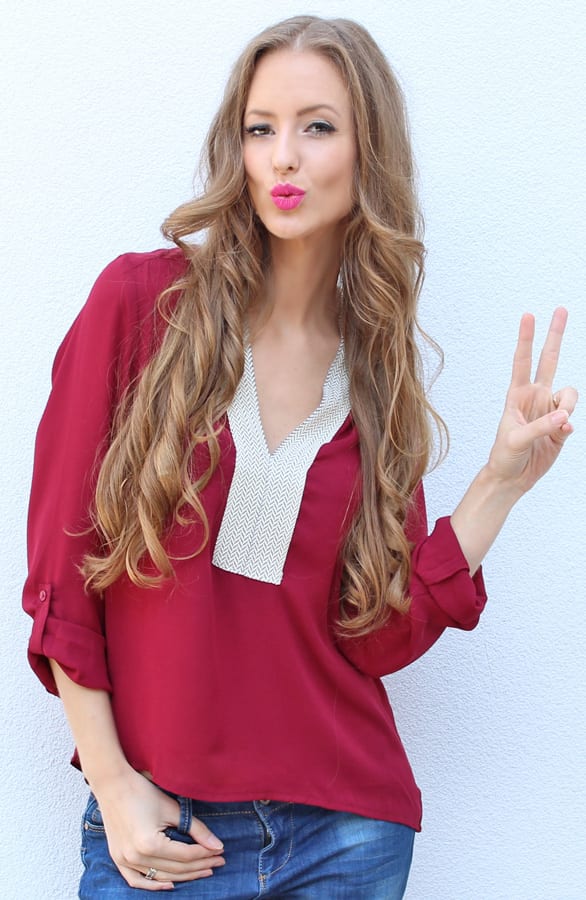 Indian Autumn Blouse Bordeaux – shoparchief, foto 5
