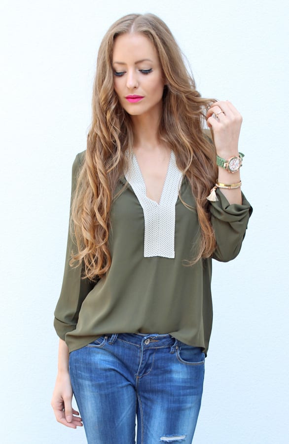 Indian Autumn Blouse Army – shoparchief, foto 2