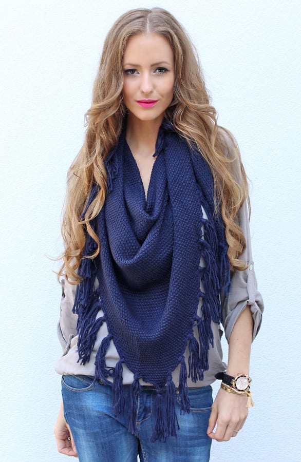Fringe Sjaal Blue – shoparchief, foto 2