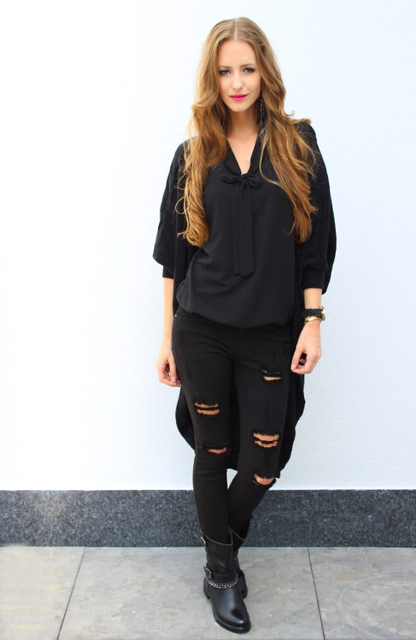 Oversized Cardigan Black – shoparchief, foto 4
