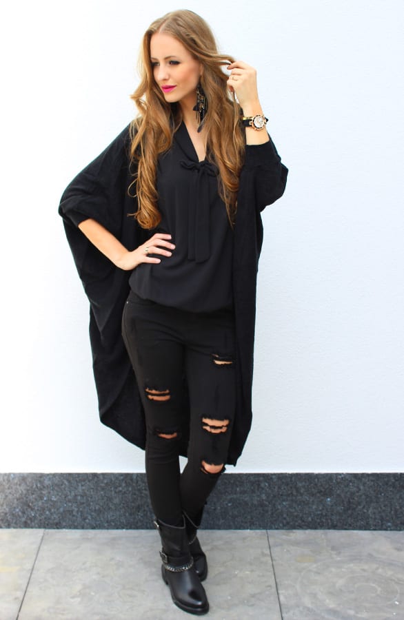 Oversized Cardigan Black – shoparchief, foto 2