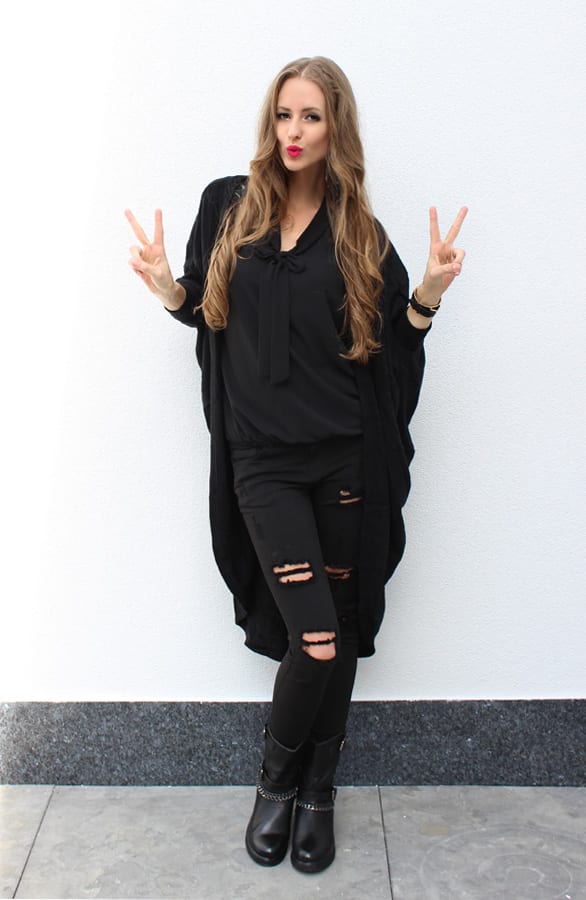 Oversized Cardigan Black – shoparchief, foto 3