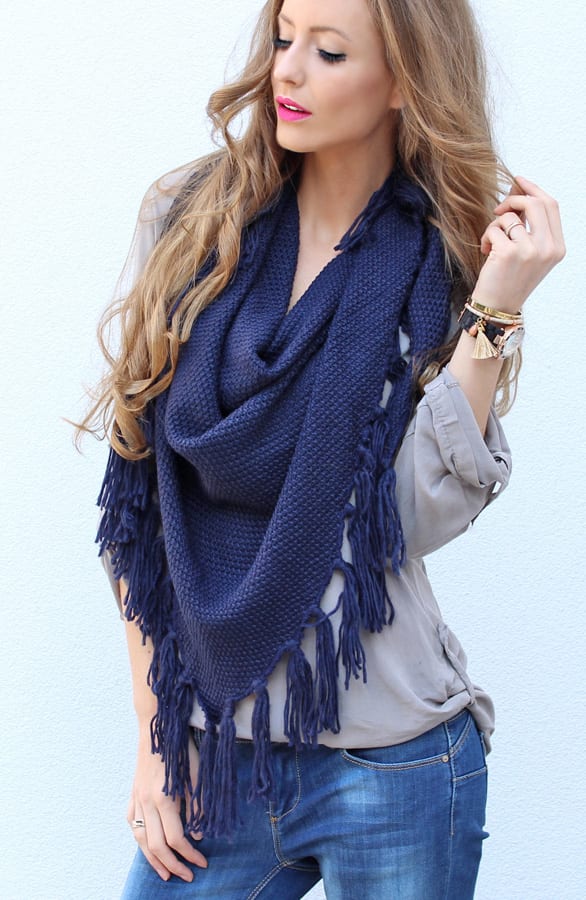 Fringe Sjaal Blue – shoparchief, foto 3