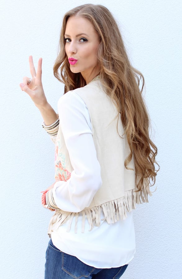 Ibiza Suede Flower Gilet – shoparchief, foto 3