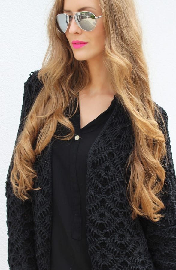 Woven Cardigan Black – shoparchief, foto 6