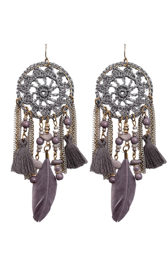 Dreamcatcher Oorbellen Antraciet – shoparchief, foto 1