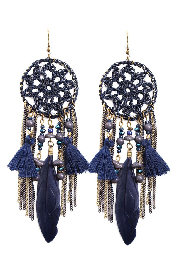 Dreamcatcher Oorbellen Blue – shoparchief, foto 1