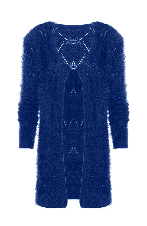 Fluffy Cardigan Kobalt – shoparchief, foto 1