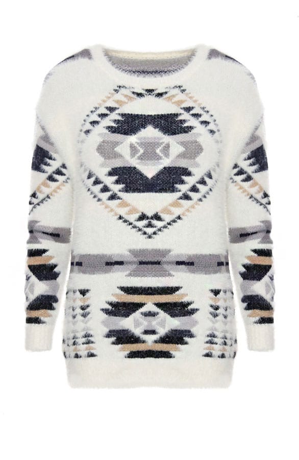 Lovely Aztec Sweater Creme – shoparchief, foto 1