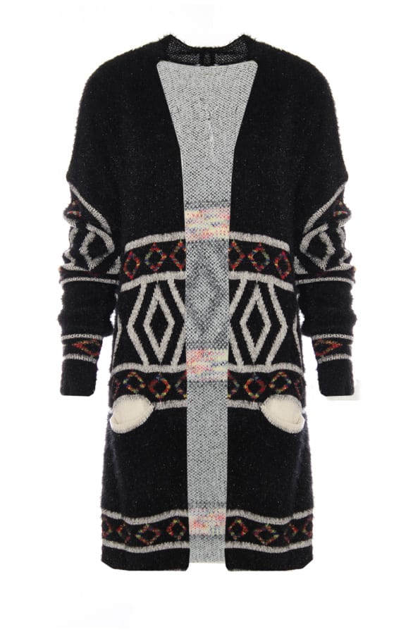 Luxury Aztec Cardigan Black – shoparchief, foto 1