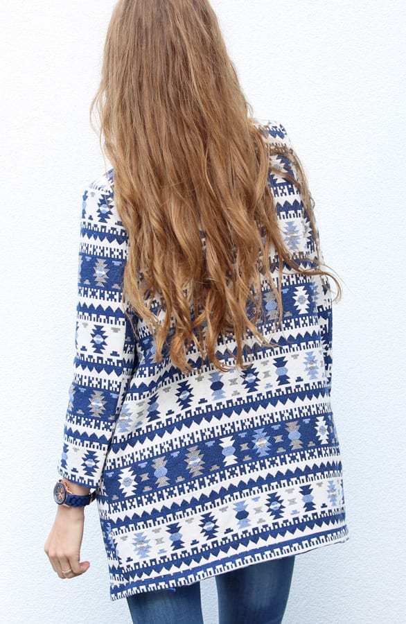 Aztec Cotton Jacket Blue – shoparchief, foto 4