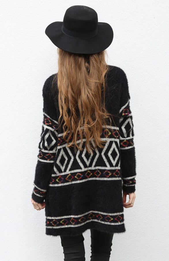 Luxury Aztec Cardigan Black – shoparchief, foto 4