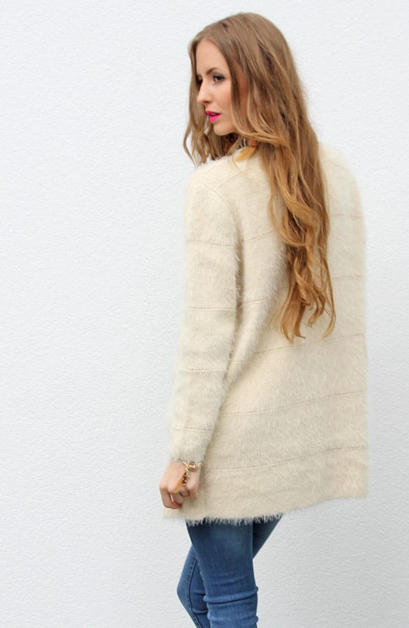 Fluffy Cardigan Cream – shoparchief, foto 5