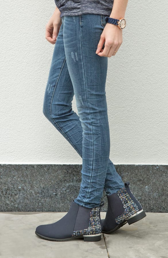 Tweed Booties Blue – shoparchief, foto 4