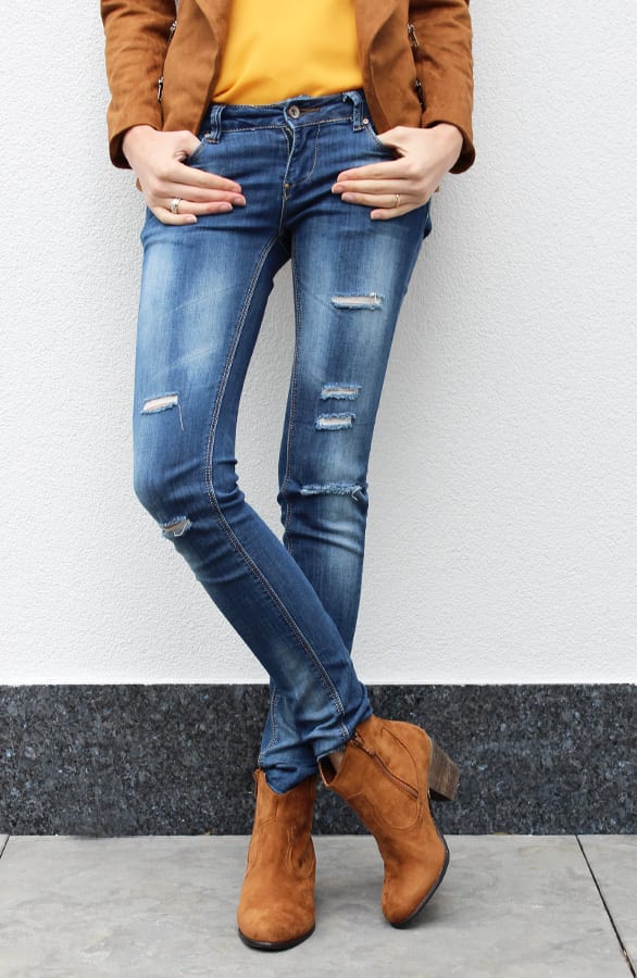 Suede Booties Cognac – shoparchief, foto 2