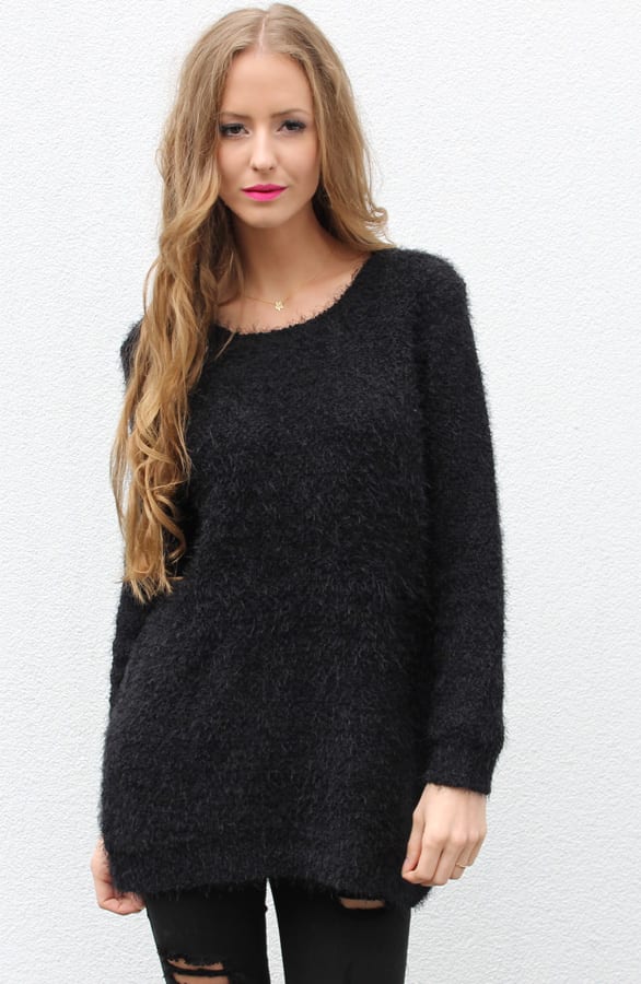 Soft Fluffy Sweater Black – shoparchief, foto 4