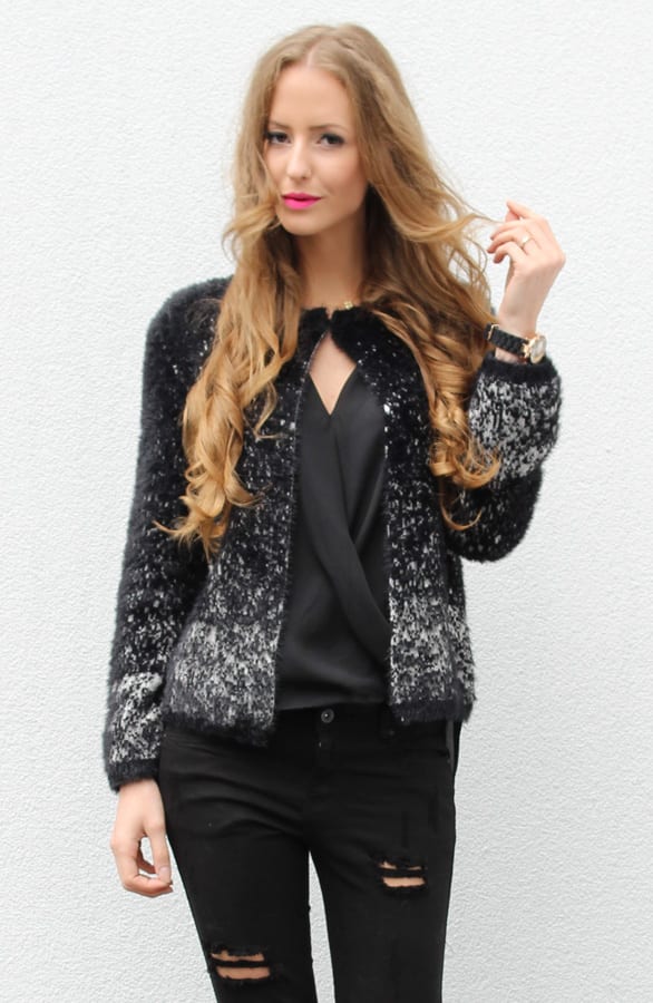 Cute Spot Cardigan Black – shoparchief, foto 2