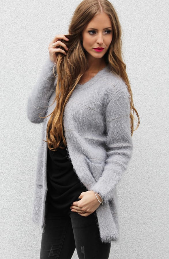 Fluffy Cardigan Grey – shoparchief, foto 5