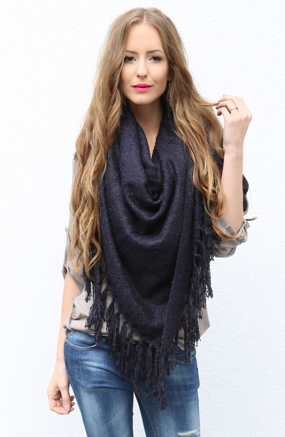 Soft Fringes Sjaal Navy 2.0 – shoparchief, foto 3