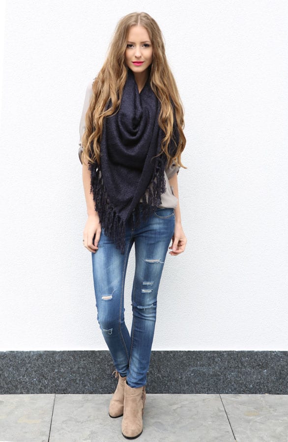 Soft Fringes Sjaal Navy 2.0 – shoparchief, foto 4