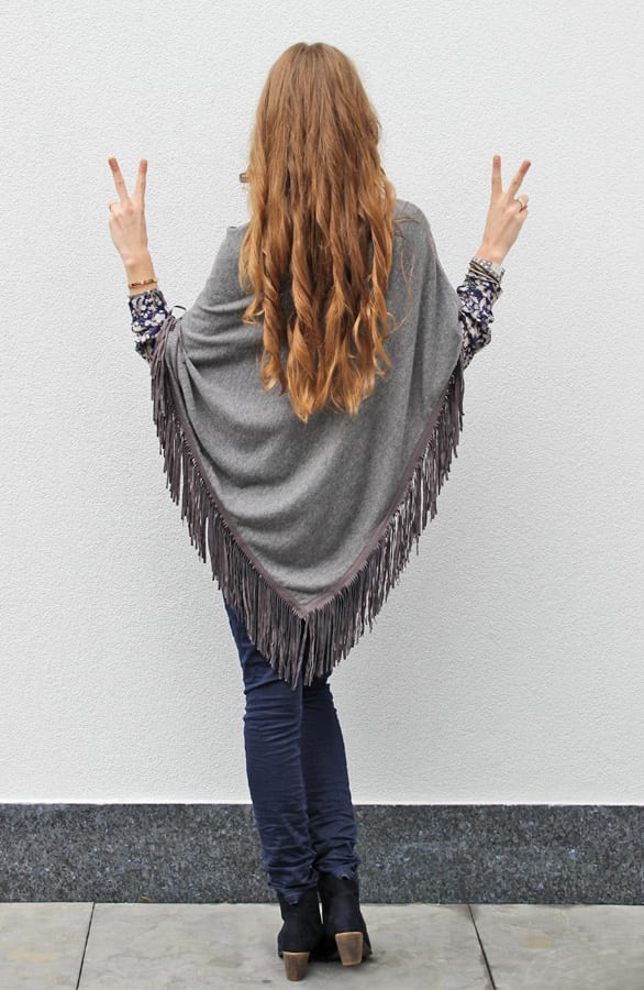 Poncho Fringes Grey – shoparchief, foto 4
