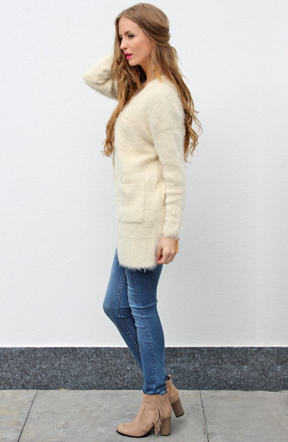Fluffy Cardigan Cream – shoparchief, foto 3